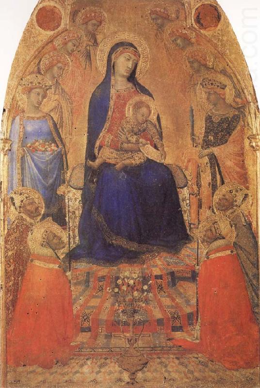 Madonna and Child Enthroned,with Angels and Saints, Ambrogio Lorenzetti